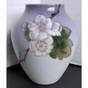 Bing & Grondahl Blue Vase Mini Bud Vase 3.5" Denmark Porcelain Flowers Vintage